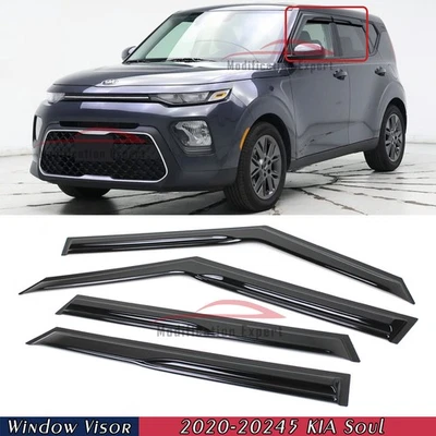 Para Kia Soul KDM Mugen 2020-2025 estilo viseras de ventana protectores de lluvia deflectores Foto 1 de 4