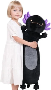 36" Giant Black Axolotl Stuffed Animal, Cute Soft Long 36 inch, - Picture 1 of 8
