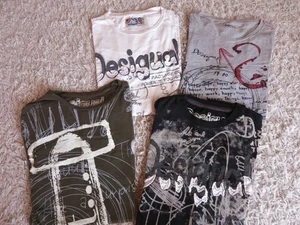 4 magliette Desigual magliette magliette maniche lunghe colorate bianco grigio oliva taglia XXL - Foto 1 di 11
