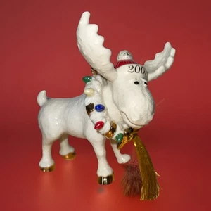 Lenox Elch 2003 Feiertag Elch Ornament Weihnachtskranz um Hals gebraucht - Bild 1 von 10