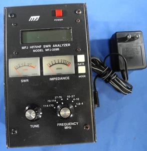 MFJ MFJ-259B Radio Amateur HF VHF SWR Antenne Analyseur Boîte Compteur de Fréquence (TESTÉ - Photo 1/14
