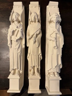 Vintage Resin Cathedral Angel Wall Art Set Praying Music Singing 15 Inch Figures - Image 1 of 3
