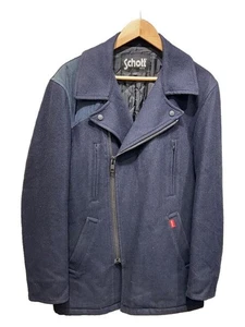 Schott L Wool Double Riders Leather Jacket Navy - Picture 1 of 6