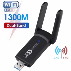 2 Antenna Design WiFi USB Adapter 2.4G/5Ghz Wireless Network Card Office Use - Picture 1 of 12