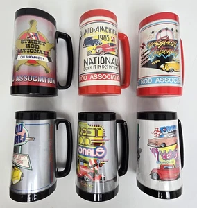 Lot of 6 VTG National Street Rod Nationals Thermo-Serv Mugs Cups NSRA  USA Made - Picture 1 of 13