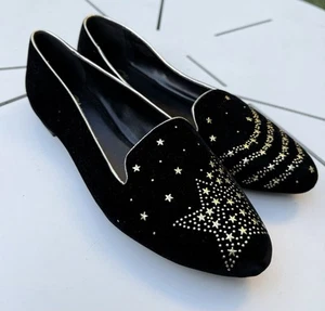 Mocasines C. Wonder Cassandra Terciopelo Negro Estrella Fugaz, Talla 9W, USADOS UNA VEZ - Imagen 1 de 14