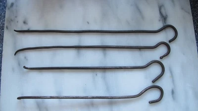 4 herramientas antiguas de hierro para chimenea estufa póker Foto 1 de 2