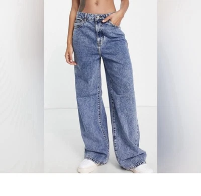 Jeans de mezclilla de tiro alto de pierna ancha talla 12 largos de ASOS Foto 1 de 4