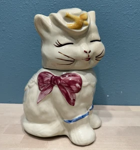"Tarro de galletas cola corta vintage patentado Puss n Boots 10,25"" Shawnee Pottery EE. UU." - Imagen 1 de 18
