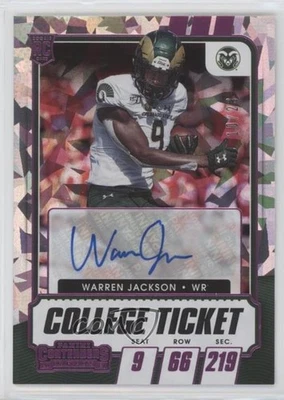 2021 Contenders Draft Picks Game Ticket Pink Cracked Ice /23 Warren Jackson Auto - Image 1 of 2