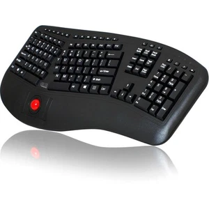 Adesso Tru-form 3500 - 2.4ghz Wireless Ergonomic Trackball Keyboard - Wireless - Picture 1 of 6