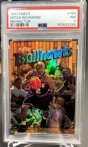 1997 Topps Finest Gold Refractor /289 Mitch Richmond HOF Sacramento Kings PSA 7 - Picture 1 of 4
