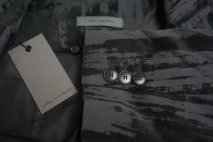 John Varvatos Gray Black Textured Pattern Polyamide Sport Coat Jacket 40 New - Picture 1 of 9