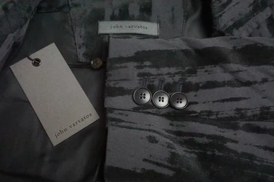 John Varvatos Gray Black Textured Pattern Polyamide Sport Coat Jacket 34 New - Image 1 of 4