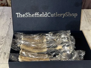 Sheffield Messer NEU Hirsch 6-teiliges Set Geweihgriff Steakset Vintage UK - Bild 1 von 4