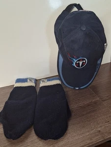 TN Titans NFL Adidas Cap Mütze verstellbar mit Schulfarbe Fäustlinge Erwachsene 1 Größe - Bild 1 von 7