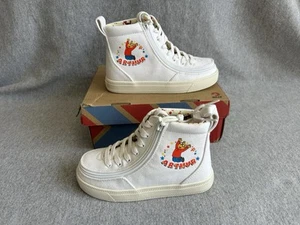 BILLY Sneaker ARTHUR Classic Lace High WHITE Full Zip AFO SZ Kids 13 BRAND NEW - Picture 1 of 19