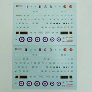 Airfix 1/72 DHC Ardilla T.10 Modelo Nº A01054 2 SOLO HOJA DE CALCOMANÍAS - Imagen 1 de 3