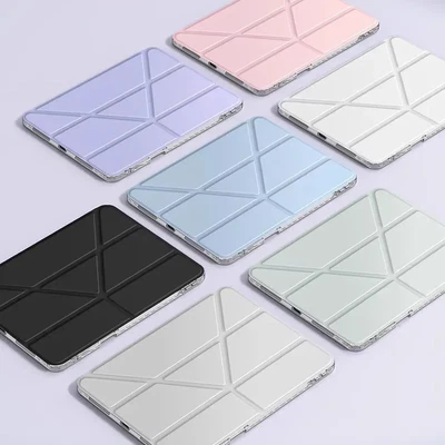 Clear Multi-Folding Tablet Cover For iPad Air 6 10th Generation 10.2 7th 8th 9t - Image 1 of 4