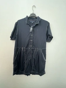 Tommy Hilfiger Women's Blue Button Up Short Sleeve Romper Sz XL - Picture 1 of 6