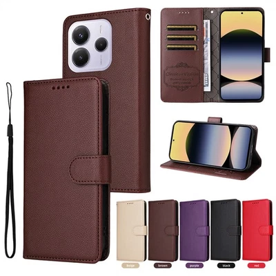 For Xiaomi 15 14T Redmi A5 A3 Note 14 13 PU Leather Wallet Case Phone Case Cover - Image 1 of 4