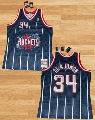 Hakeem Olajuwon Signed "The Dream" Houston Rockets Retro Mitchell & Ness Jersey - Image 1 of 4