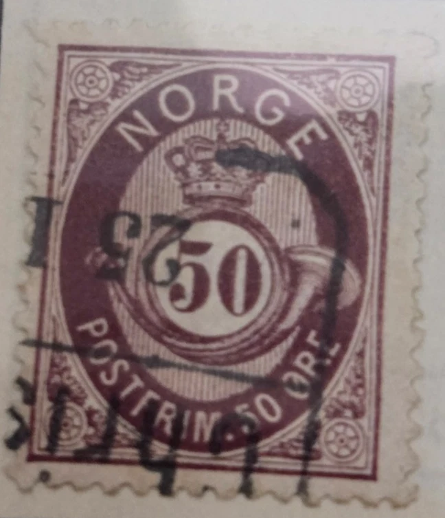 Марка Норвегии 1877-78 #30 б/у - Изображение 1 из 1