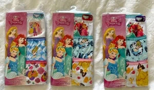 Disney Princess Rapunzel Cinderella Ariel Girls' 3 Piece Panties Pack - Picture 1 of 2