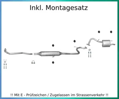 Auspuffanlage für Toyota Yaris (P9) 1.0 VVT-i Made in France Auspuff Montagesatz