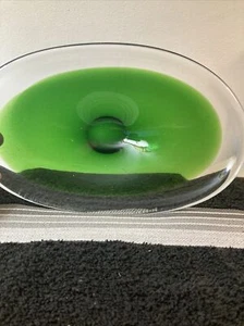 11” x 6,5” cuenco verde borde transparente - Imagen 1 de 8