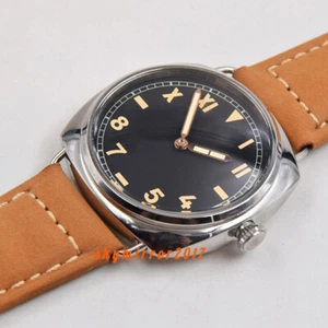 47mm Black sterile dial Asia hand winding 6497 movement watch Military luminous - Bild 1 von 7