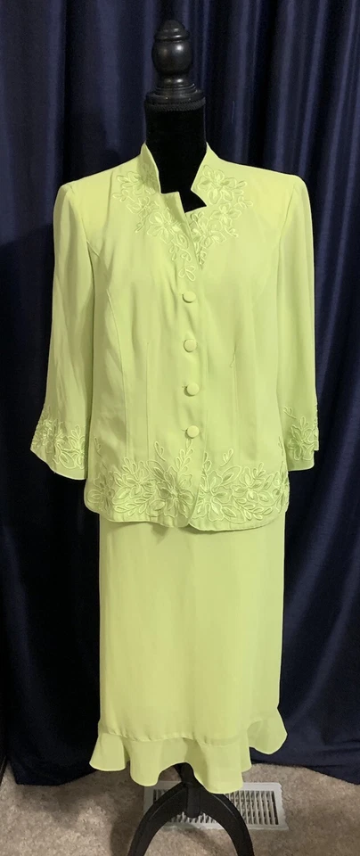 Traje Plaza South Mujer 2 Piezas Verde Lima - Talla 14 W Foto 1 de 4