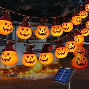 Solar Halloween Pumpkin Lights Waterproof Halloween Decor for Garden Yard Lawn - Picture 1 of 9
