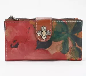 Billetera de cuero Patricia Nash Marene Spring Multi Floret con cierre giratorio nueva con etiquetas - Imagen 1 de 6