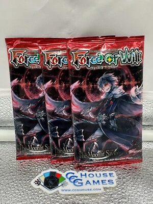 Set of 3 Booster Packs Force of Will: The Moonlit Savior English NEW *CCGHouse* - Image 1 of 2