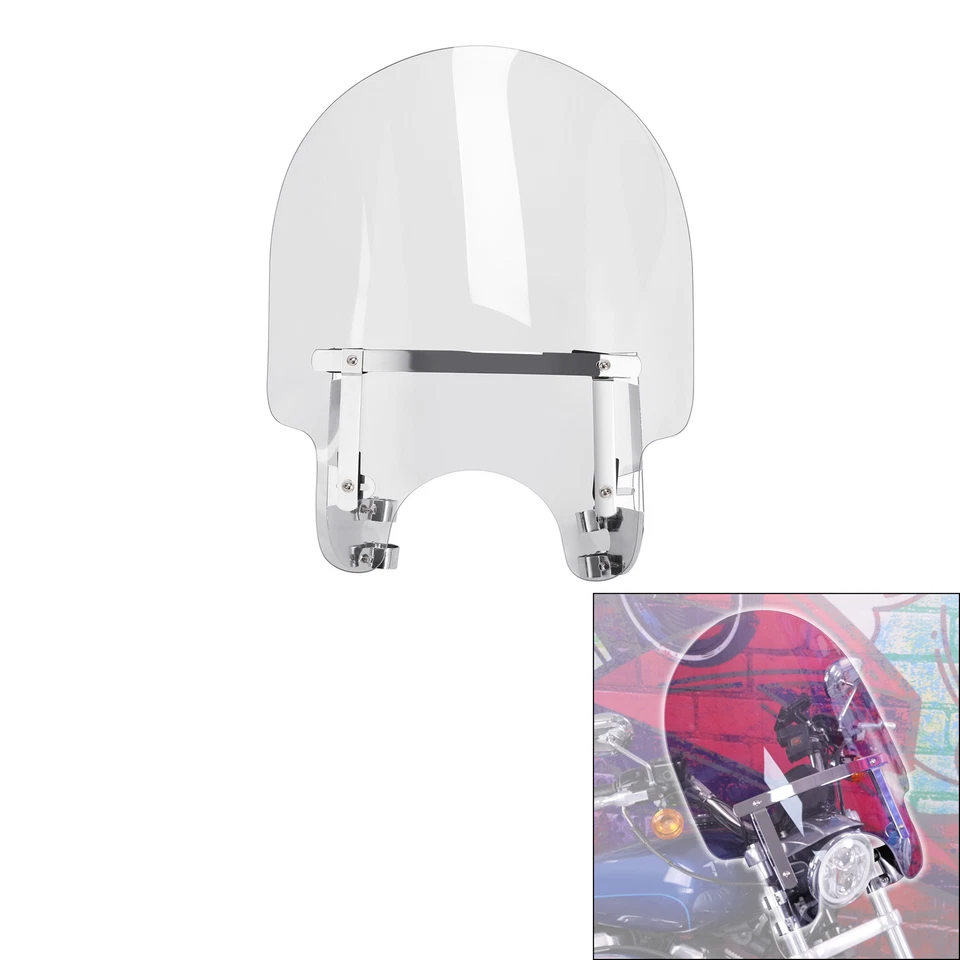 Abrazaderas transparentes de 39 mm parabrisas apto para Harley Sportster XL883 1200 Dyna Foto 1 de 4
