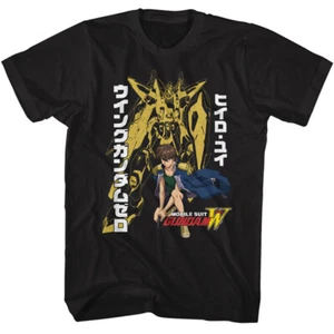 Gundam Japanese Military Anime Merch Heero Yuy & Wing Gundam Men's T Shirt - Picture 1 of 5