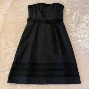 LAUNDRY BY SHELLI SEGAL BLACK COCKTAIL DRESS WITH BOW SIZE 8 - Picture 1 of 10