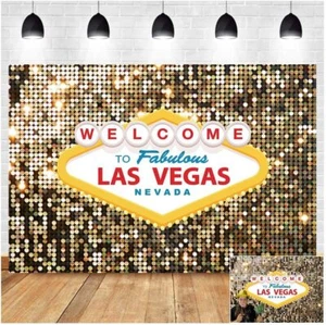 Welcome To Las Vegas Photography Backdrops 7X5ft Vinyl Fabulous Casino - Picture 1 of 7