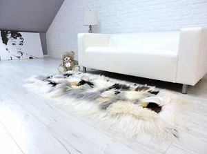 SALE ! REAL SHEEPSKIN RUG PATCHWORK FUR RECTANGLE AREA RUG 791 - Picture 1 of 7