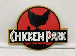 3D Printed Chicken Coop Sign - Jurassic Park Themed - FREE SHIPPING - Picture 1 of 2