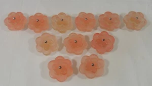 11 Lucite Plastic Pink Daisy Flower Drawer Knobs Pulls EUC - Picture 1 of 3