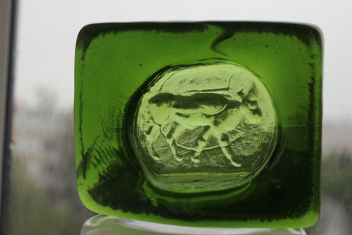 Vintage Sweden Boda Art Glass Bull Bowl ash tray by Erik Hoglund