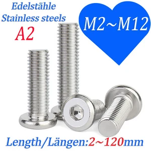Socket Countersunk Screws Allen Hexagon Bolts A2 Stainless Steel M2 M3 M4 ~ M12 - Picture 1 of 124