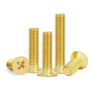 PHILLIPS MACHINE SCREWS COUNTERSUNK FLAT HEAD BOLTS M2 M2.5 M3 M4 M5 M6 M8 BRASS - Picture 1 of 65