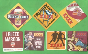#G.  SEVEN(7)  QUEENSLAND  RELATED STATE OF ORIGIN   RUGBY LEAGUE   COASTERS - Picture 1 of 1