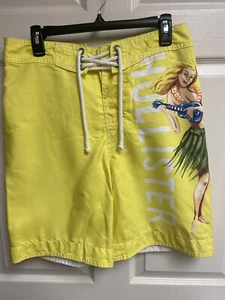 Hollister Yellow Swim Trunks Shorts Mens Size Small EXC - Picture 1 of 5
