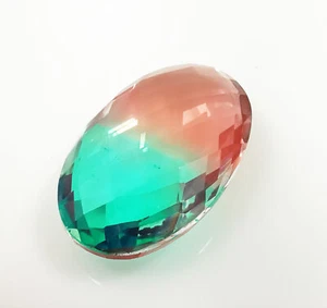 29.40 Ct Amazing Bi-Color Doublet Quartz Oval Cut Loose Gemstones - Picture 1 of 4