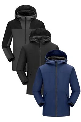 Herren Outdoorjacke Gefüttert Wasserdicht Parka Hardshelljacke Wintermantel - Bild 1 von 4