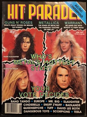 Hit Parader Music Magazine June 1991 With AC/DC Poster - Image 1 of 2